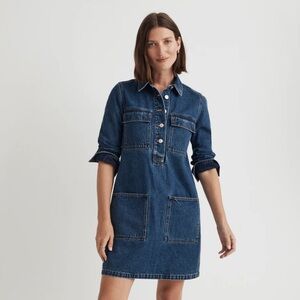 NWT Madewell Denim Popover Dress XXS